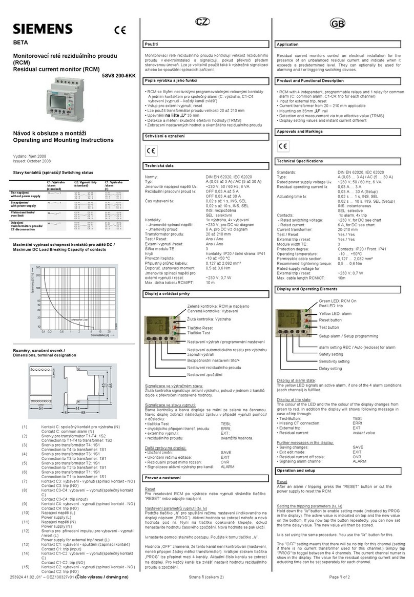 Siemens 5SV8 200-6KK Service manual