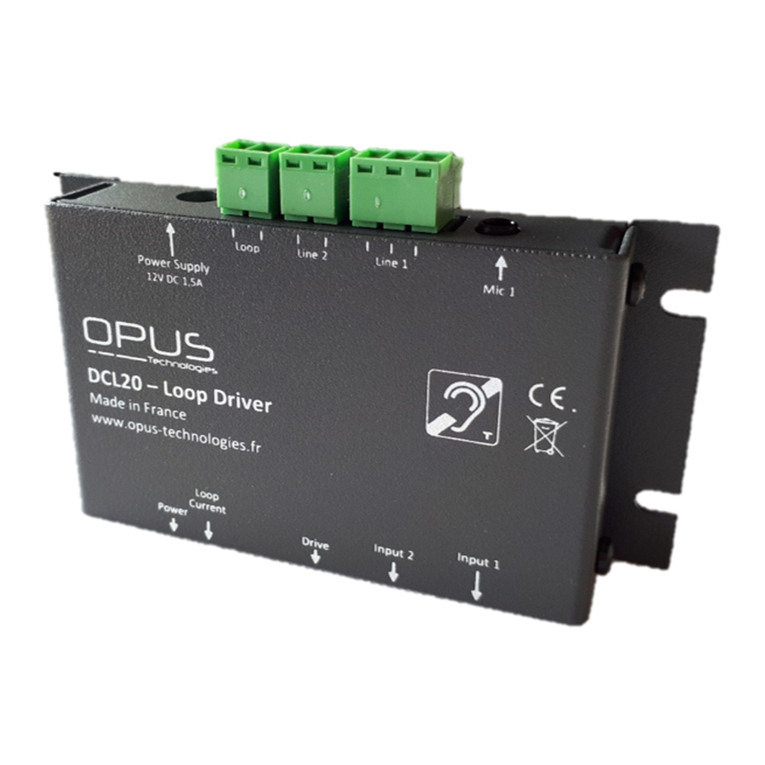 Opus DCL20-K1 Installation and user manual