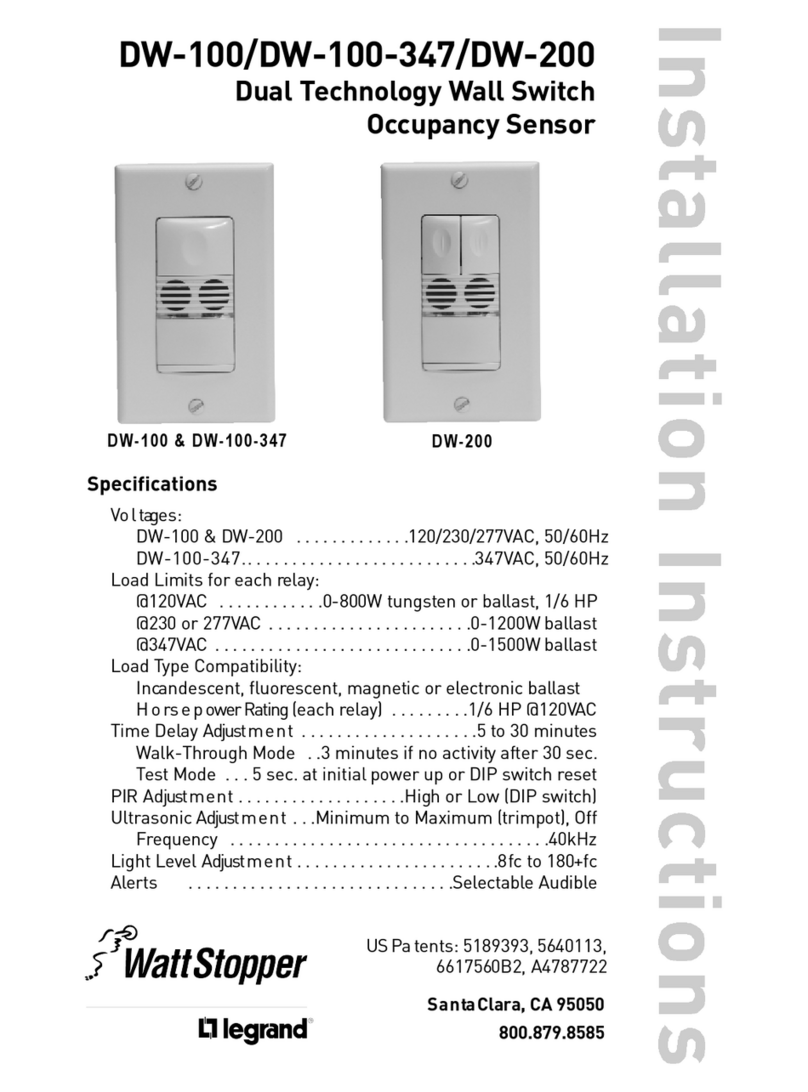 LEGRAND WattStopper DW-100 User manual LEGRAND WattStopper DW-100 User manual