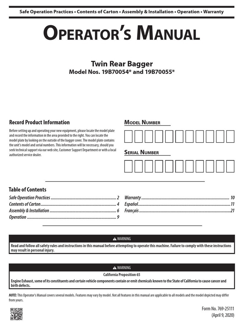 MTD 19B70054 Series User manual