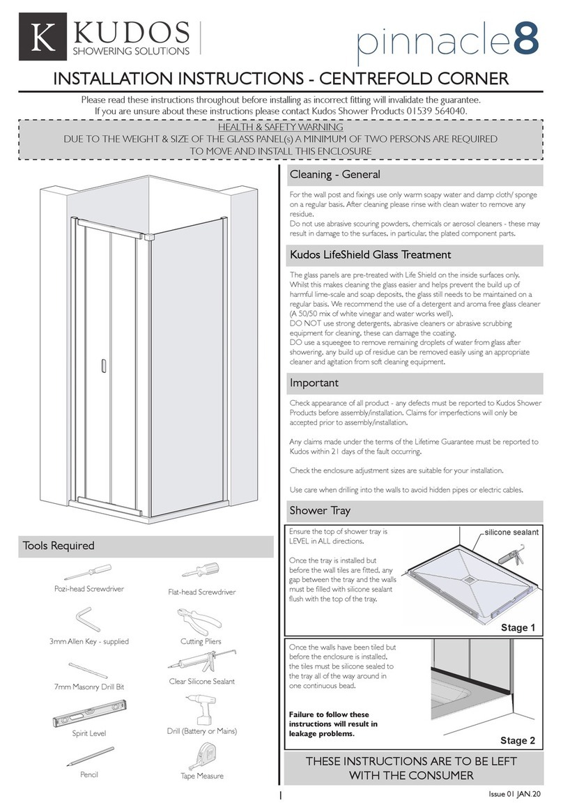 KUDOS Pinnacle 8 CENTREFOLD 800 installation instructions KUDOS Pinnacle 8 CENTREFOLD 800 installation instructions
