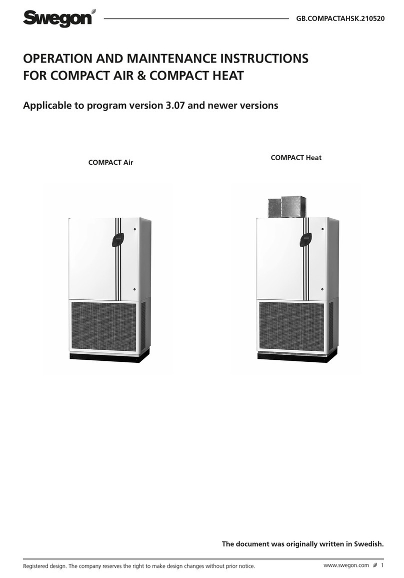 Swegon COMPACT Air Operation and maintenance instructions