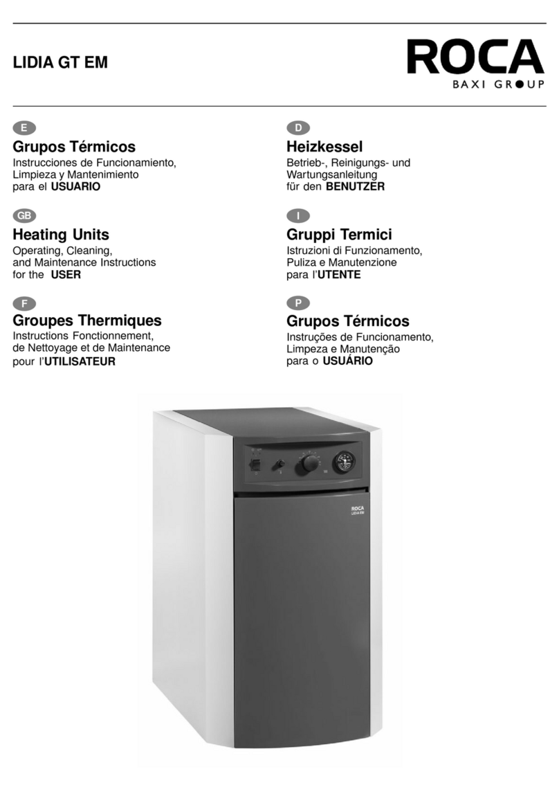 Baxi Roca LIDIA 20 GT EM Operating, cleaning and maintenance instructions for the user Baxi Roca LIDIA 20 GT EM Operating, cleaning and maintenance instructions for the user
