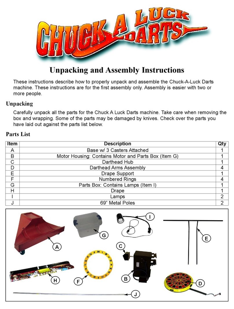 Arachnid Chuck A Luck Unpacking and assembly instructions