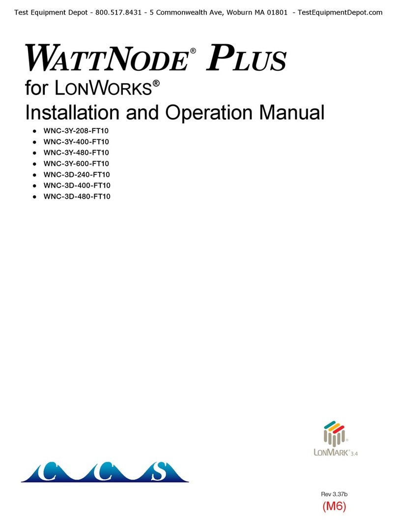 CCS WattNode Plus WNC-3Y-208-FT10 Installation and operation manual