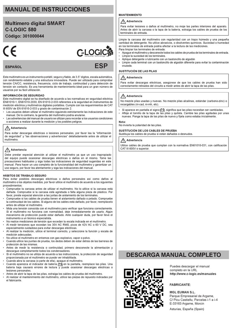 C-LOGIC 580 User manual