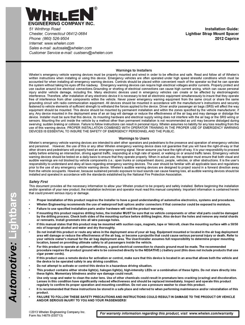 Whelen Engineering Company 14679 User manual
