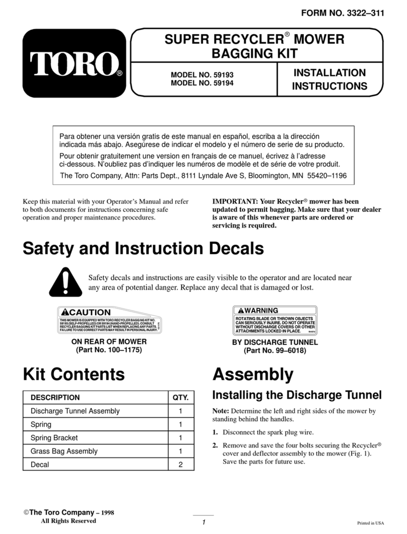 Toro SUPER RECYCLER 59193 installation instructions Toro SUPER RECYCLER 59193 installation instructions