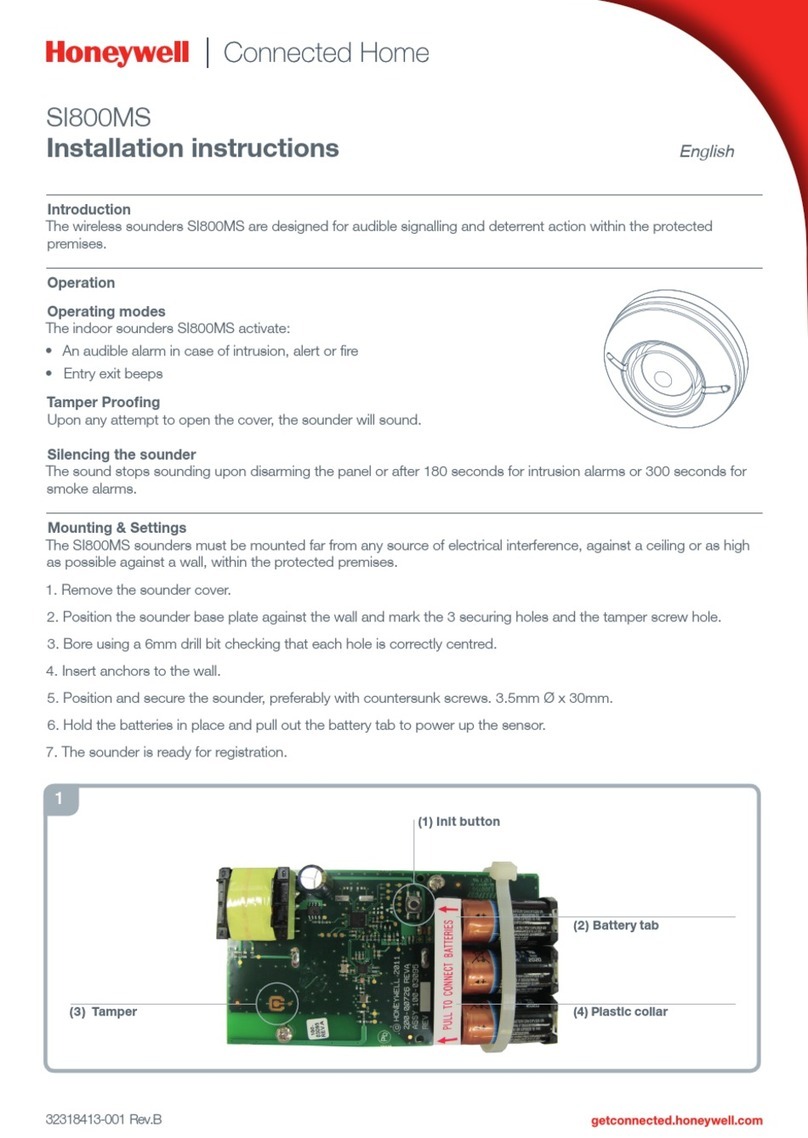 Honeywell Home SI800MS installation instructions Honeywell Home SI800MS installation instructions