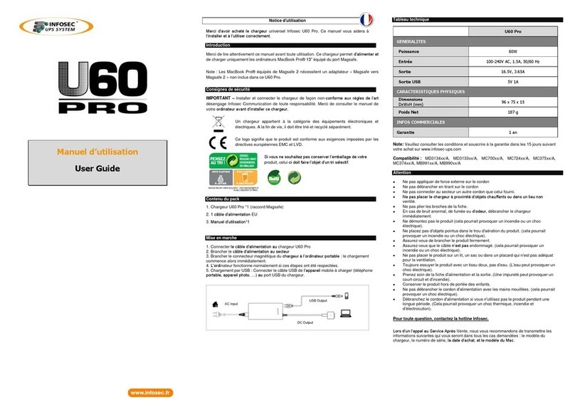 INFOSEC UPS SYSTEM U60 PRO user guide