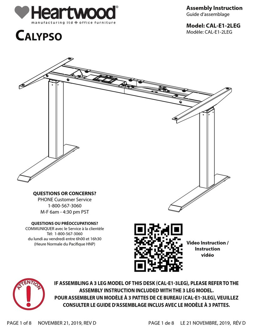 Heartwood CALYPSO CAL-E1-2LEG Assembly instruction Heartwood CALYPSO CAL-E1-2LEG Assembly instruction
