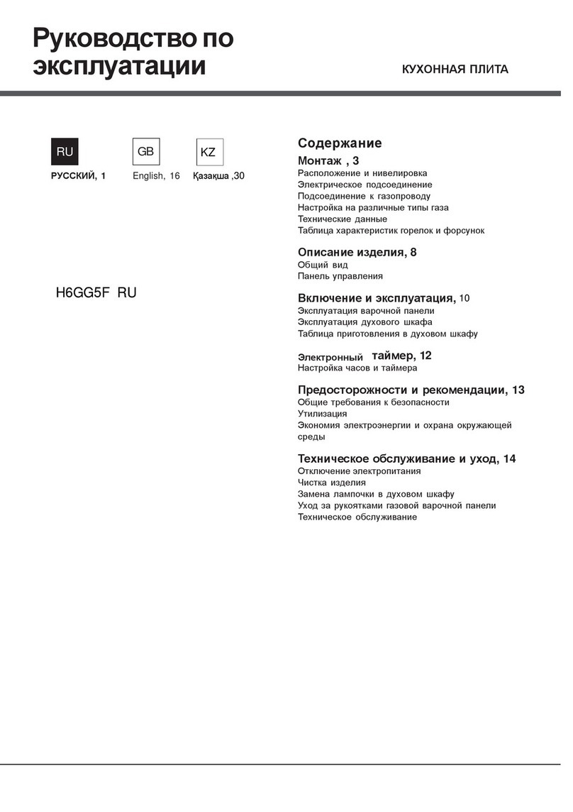 Hotpoint Ariston H6GG5F RU operating instructions