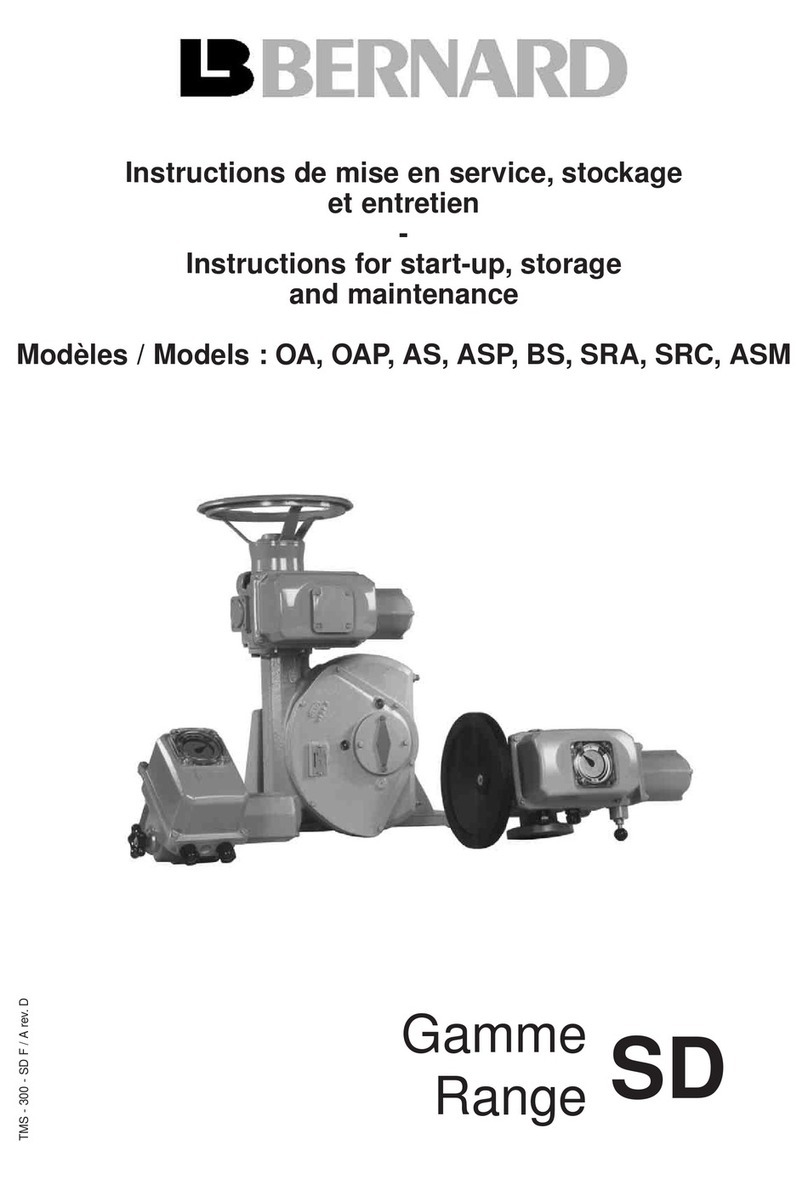 Bernard OA Instructions for start-up, storage and maintenance