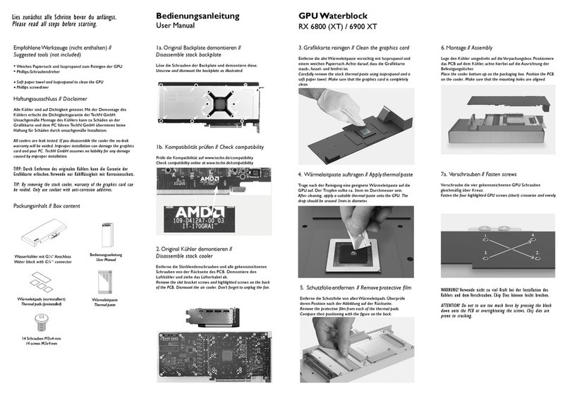 Tech N GPU Waterblock RX 6800 user manual
