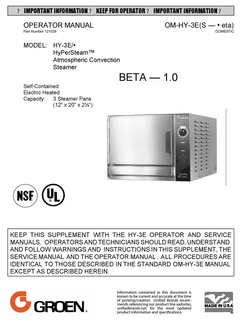 Groen HY-3E User manual