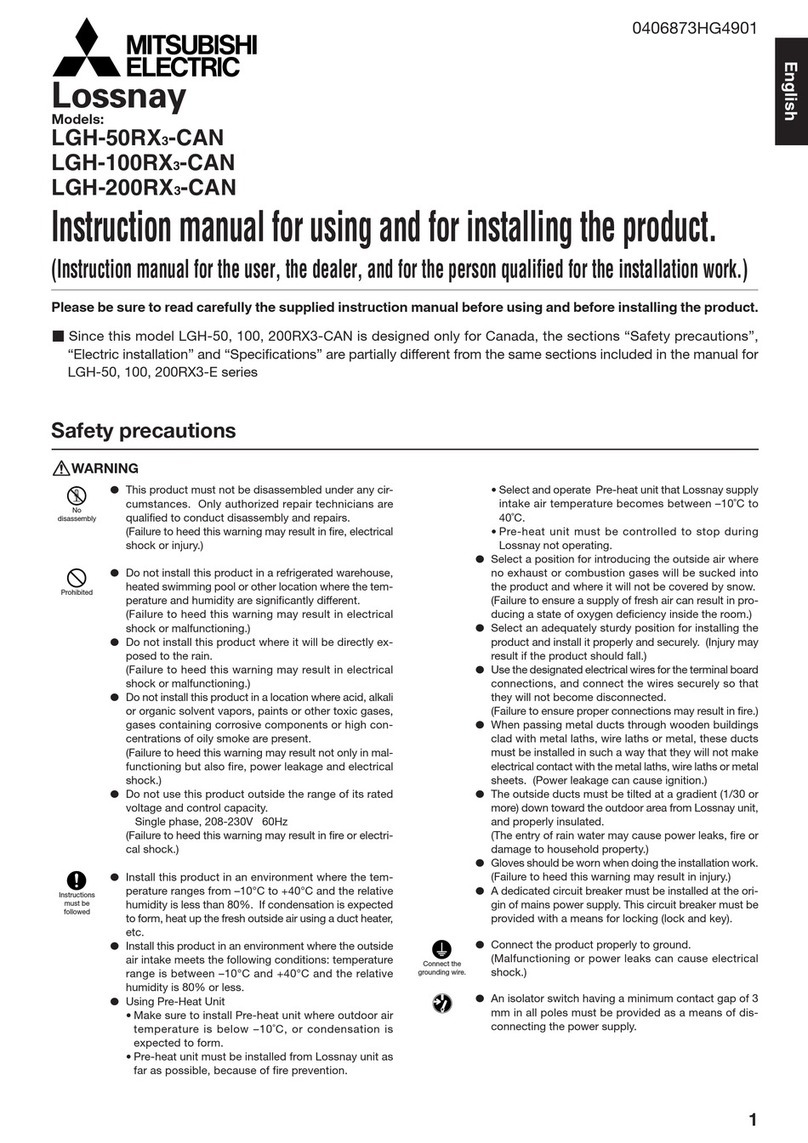 Mitsubishi Electric LGH-50RX3-CAN quick start guide
