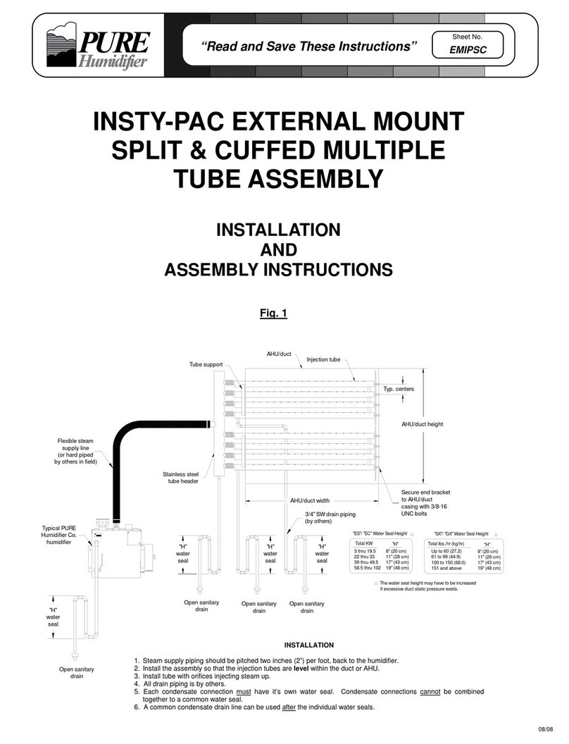 Pure Humidifier INSTY-PAC Series Installation and assembly instructions