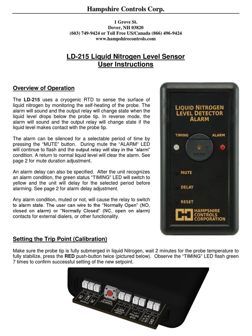 Hampshire Controls LD-215 User instructions