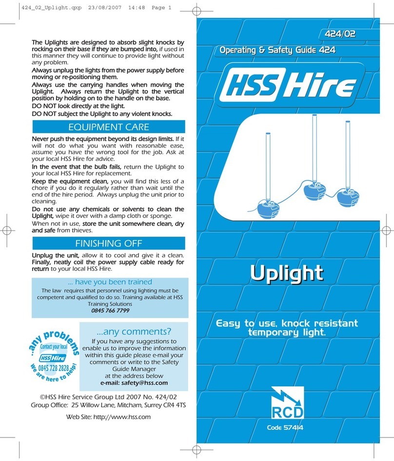 HSS Hire Uplight Operating & safety guide