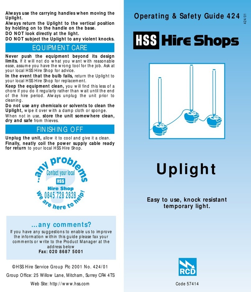 HSS Hire Uplight Troubleshooting guide