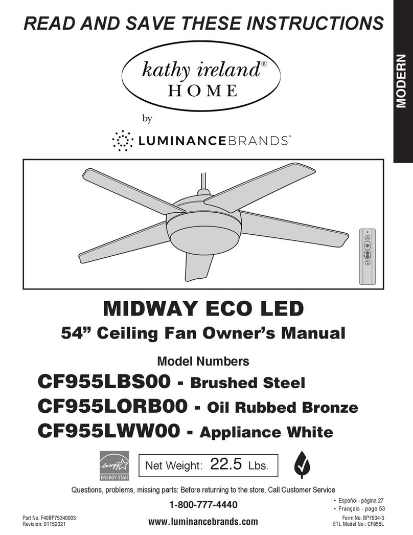 Luminance Brands kathy ireland HOME MIDWAY ECO LED CF955LBS00 owner's manual