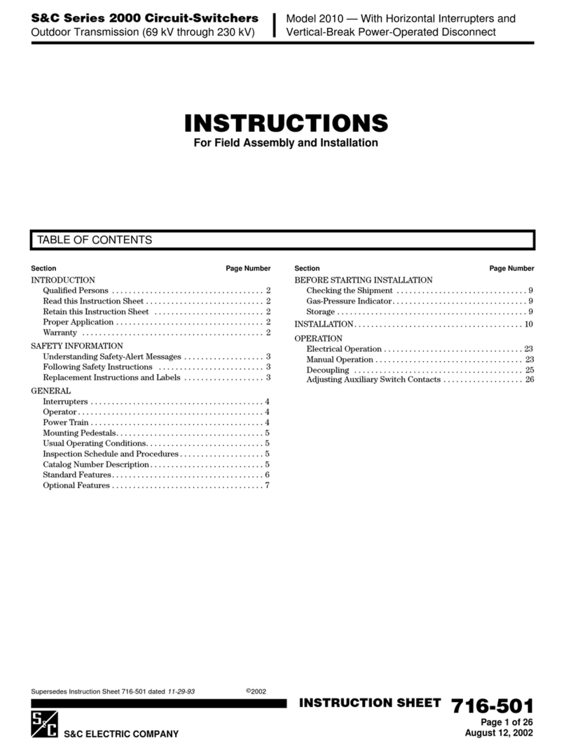 S&C 2000 series Instructions For Field Assembly and Installation