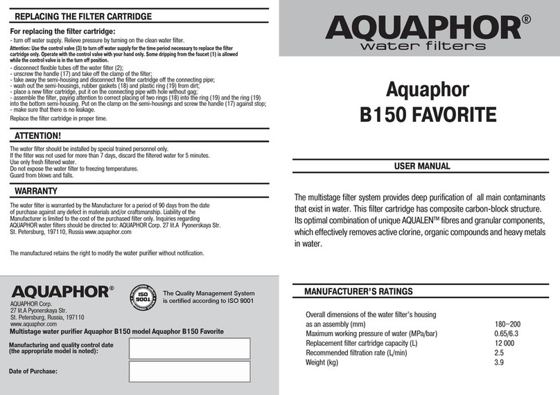 AQUAPHOR B150 FAVORITE user manual