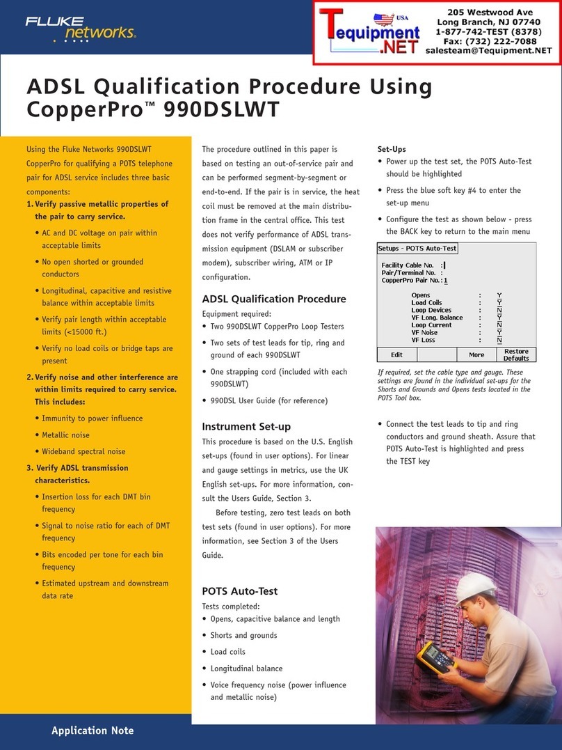 Fluke CopperPro 990DSLWT Reference guide
