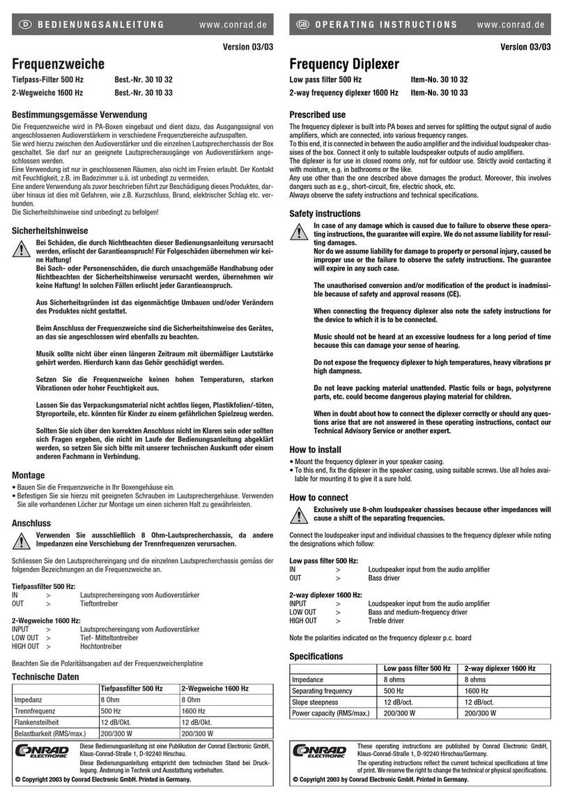 Conrad 30 10 32 Operating	 instruction