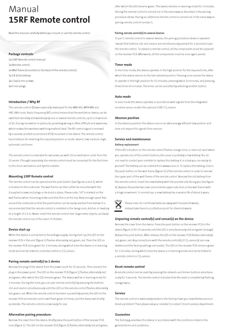 Orcon 15RF manual