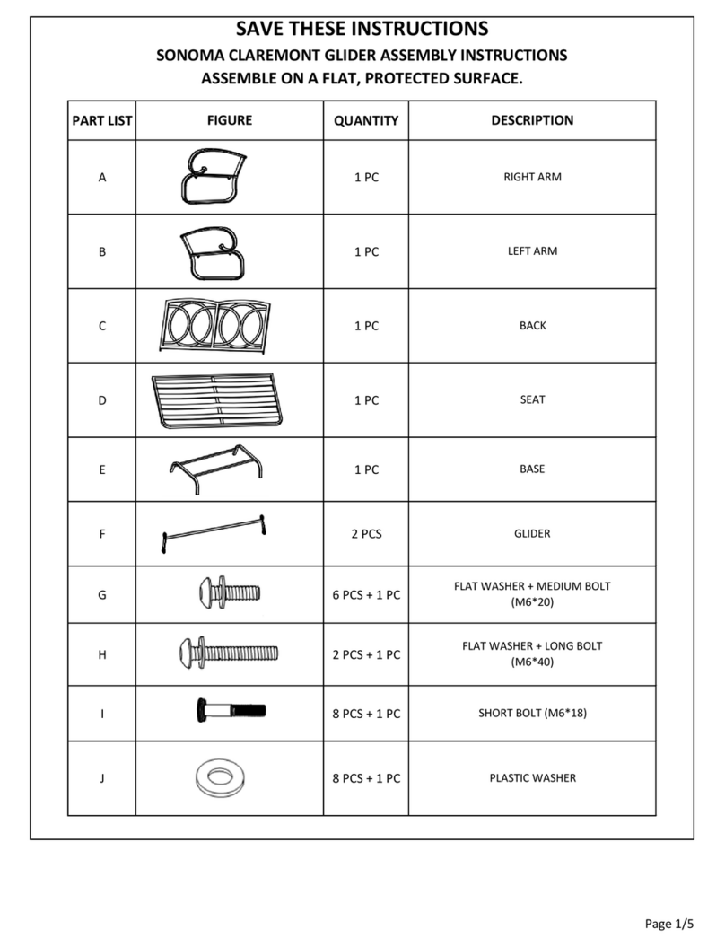 Sonoma CLAREMONT Assembly instructions Sonoma CLAREMONT Assembly instructions