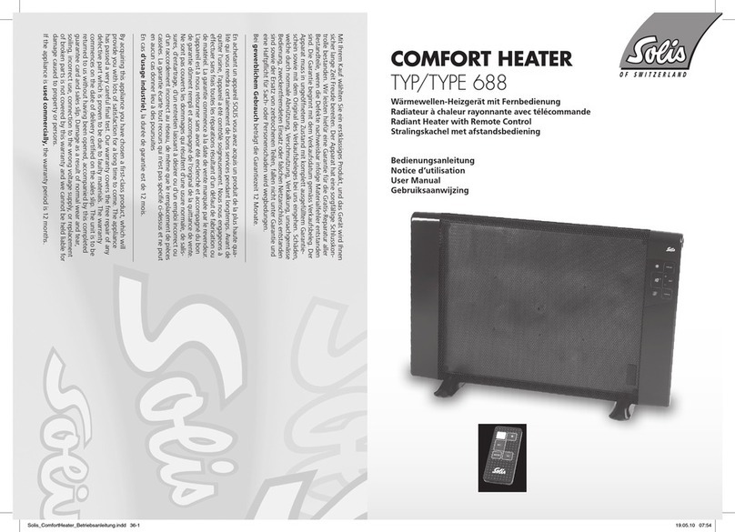 SOLIS COMFORT HEATER user manual