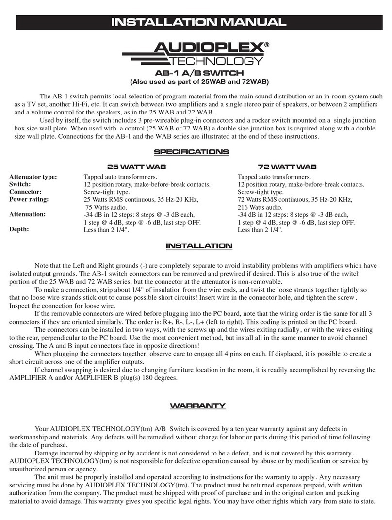 Audioplex AB-1 A installation manual