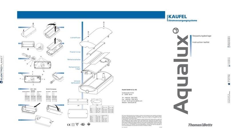 Thomas&Betts Aqualux Instruction leaflet Thomas&Betts Aqualux Instruction leaflet