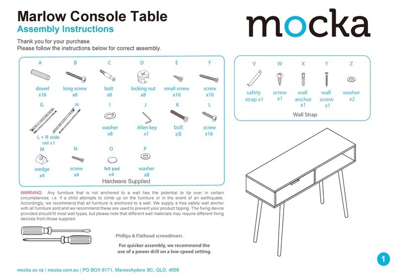 Mocka Marlow Console Table User manual Mocka Marlow Console Table User manual