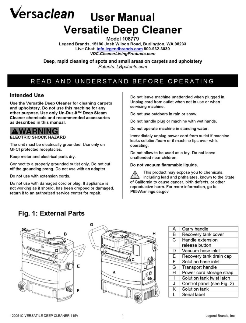 Versaclean 108779 user manual