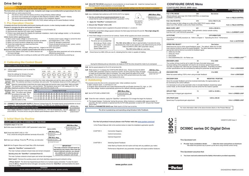 Parker DC590C Series quick start guide