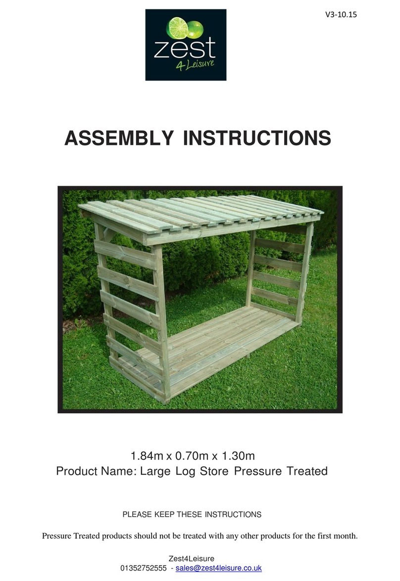 Zest 4 Leisure Large Log Store Pressure Treated User manual Zest 4 Leisure Large Log Store Pressure Treated User manual