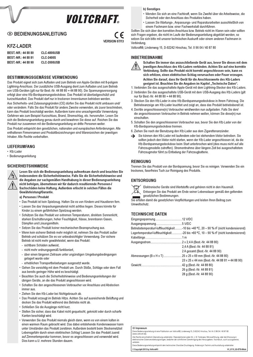 VOLTCRAFT CLC-4800USB User manual VOLTCRAFT CLC-4800USB User manual