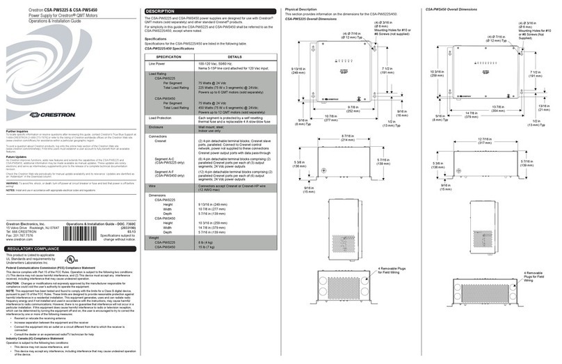 Crestron CSA-PWS225 How to use