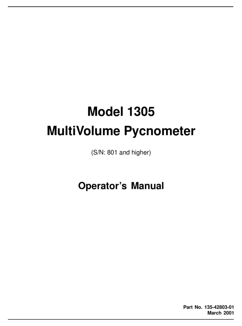 Micromeritics 1305 User manual