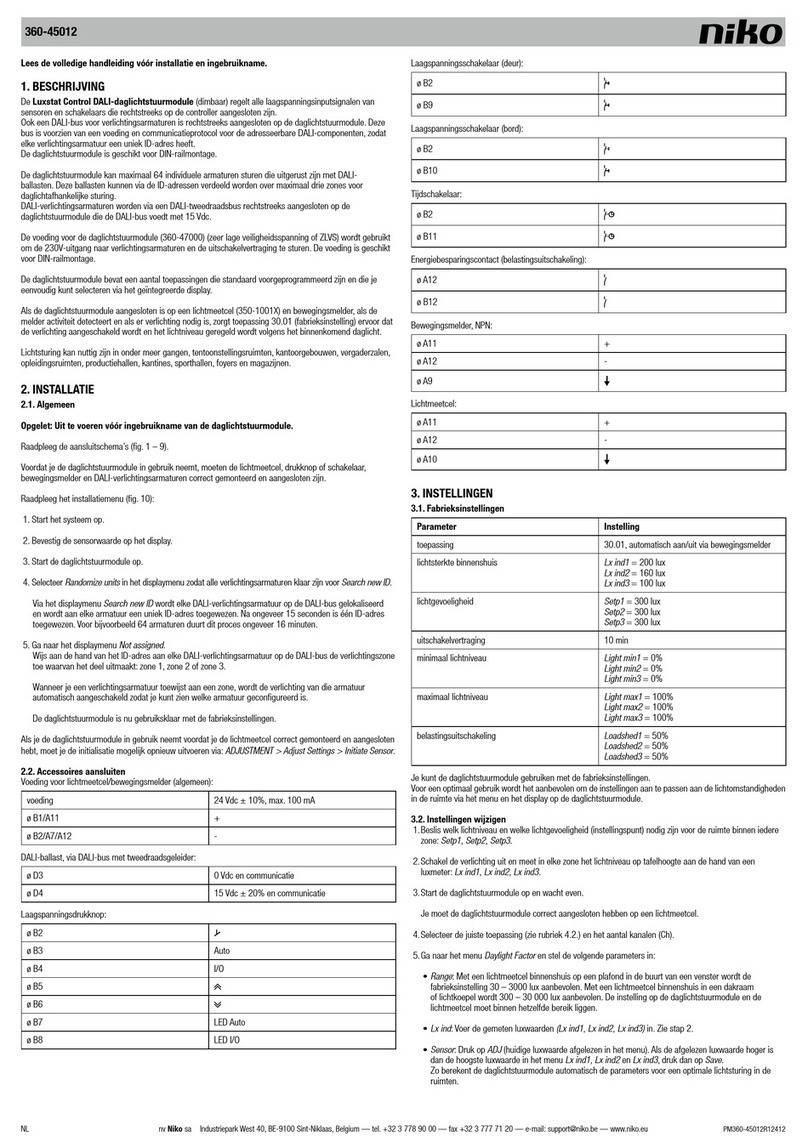 Niko 360-45012 user manual