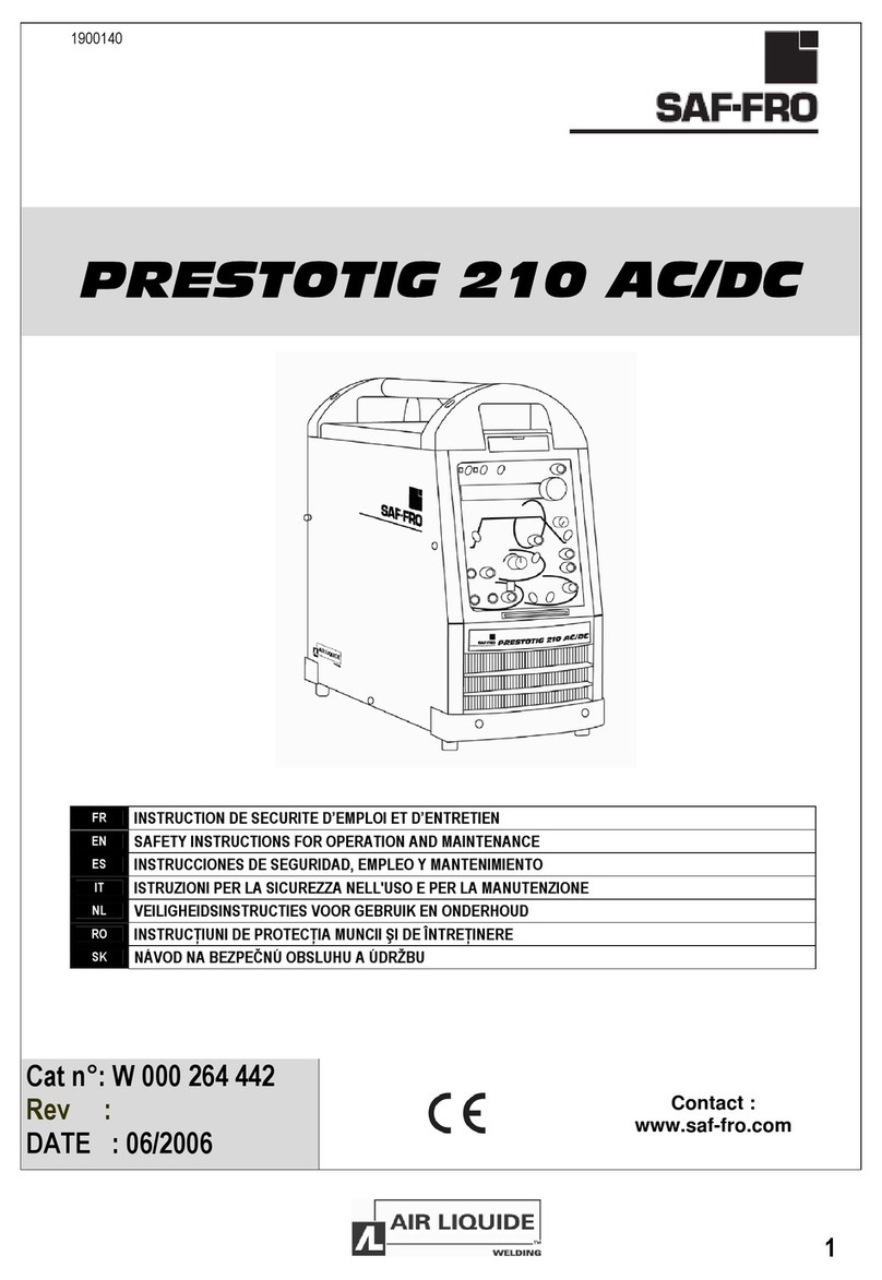 Air Liquide Saf-Fro PRESTOTIG 210 AC/DC Safety Instructions for Operation and Maintenance