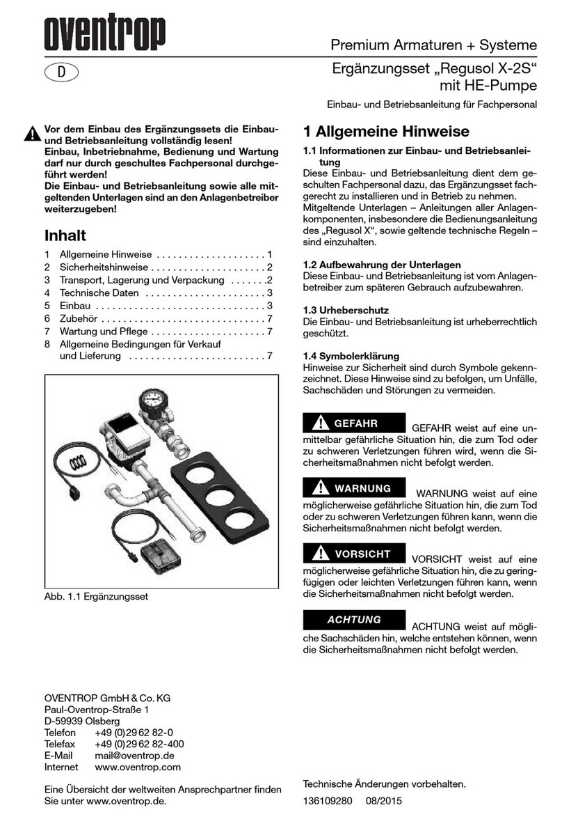 oventrop Regusol X-2S Installation and operating instructions