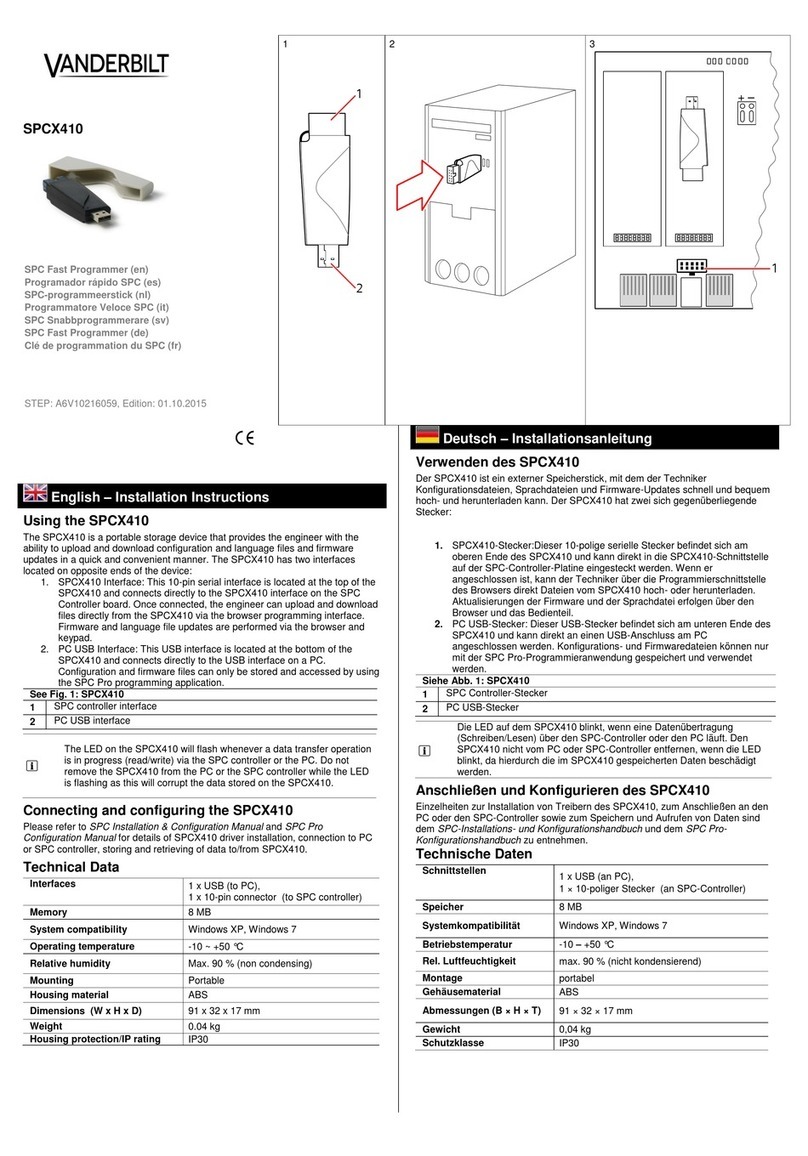 Vanderbilt SPCX410 installation instructions