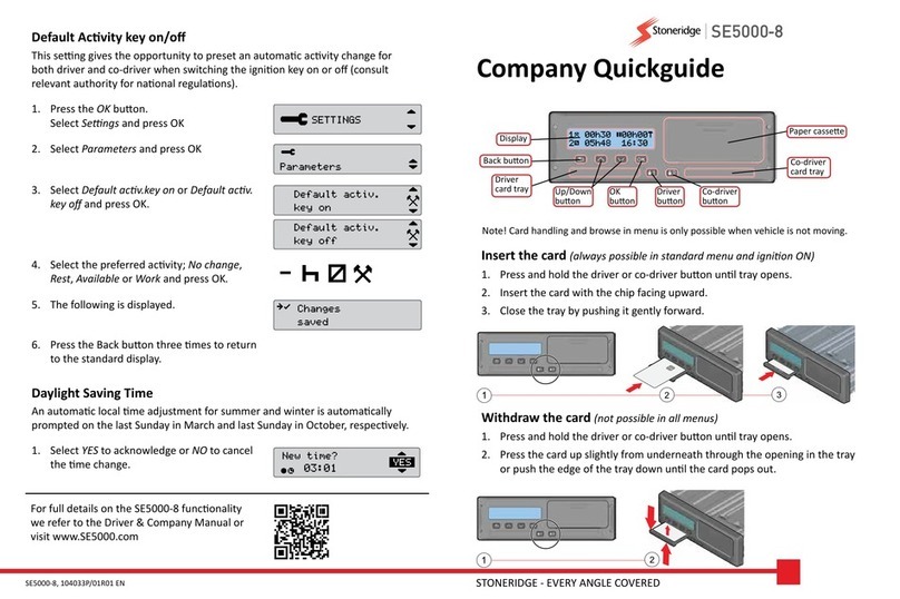 Stoneridge SE5000-8 quick guide