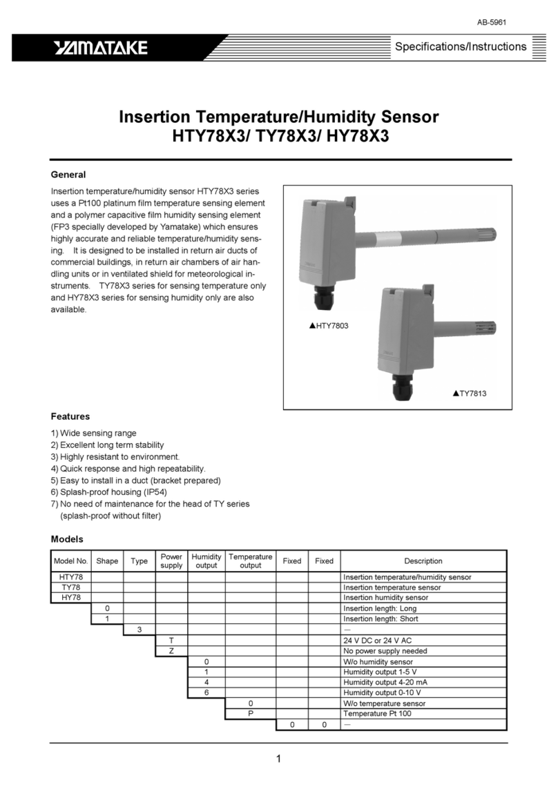 Yamatake HTY78 3 Series Specifications & instructions