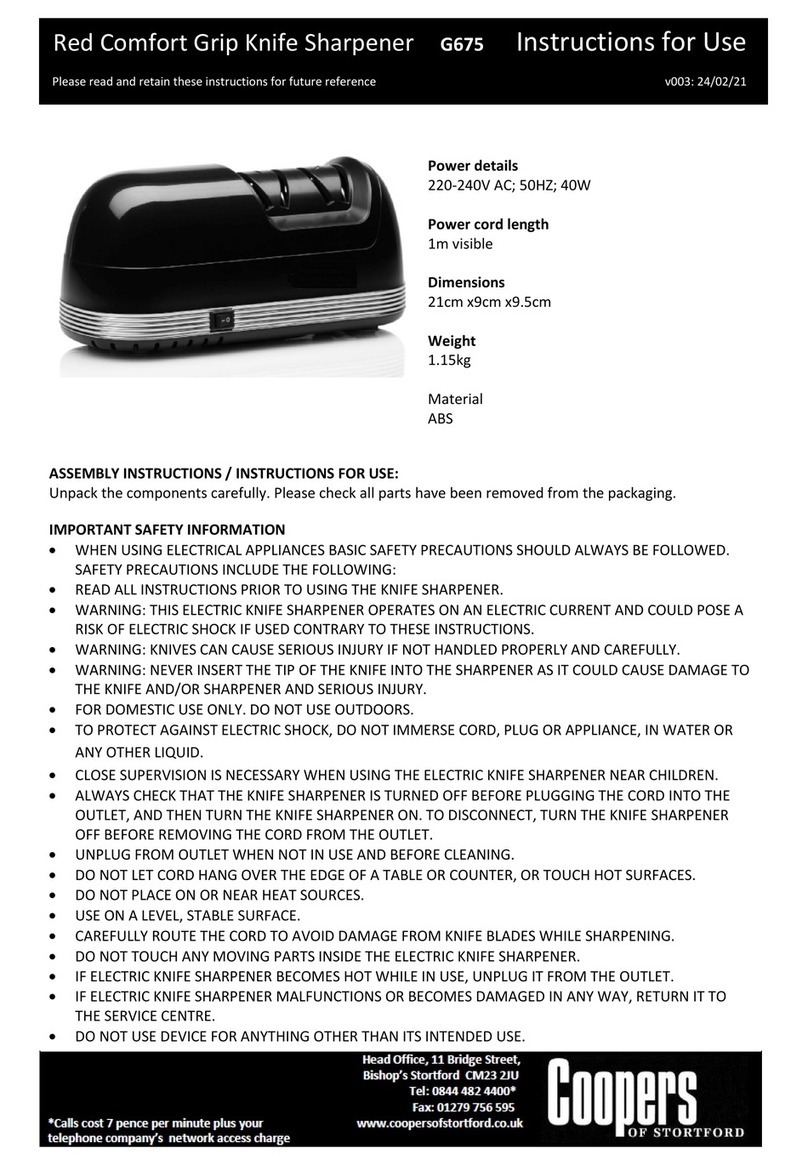 Coopers G675 Instructions for use