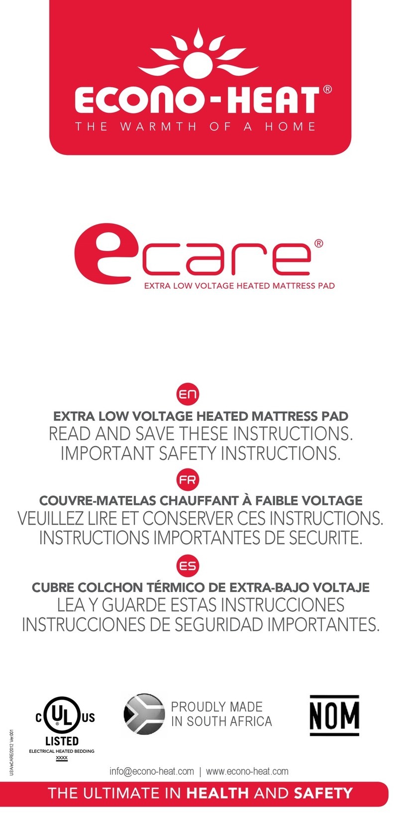 Econo Heat eCare EB91S instructions