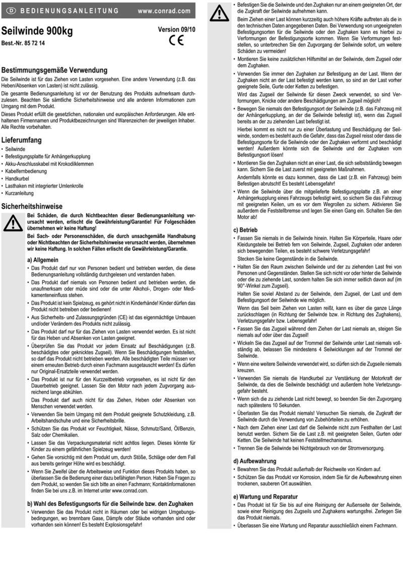 Conrad 85 72 14 operating instructions